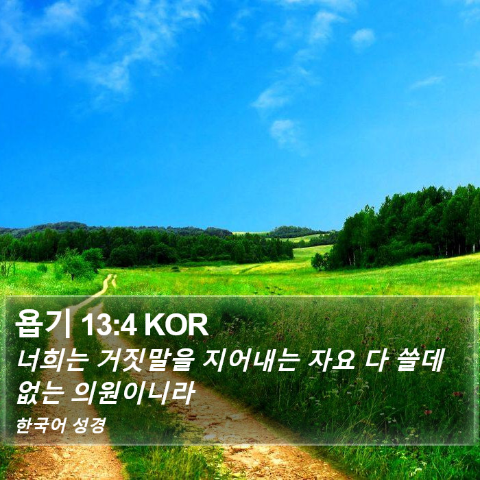 욥기 13:4 KOR Bible Study