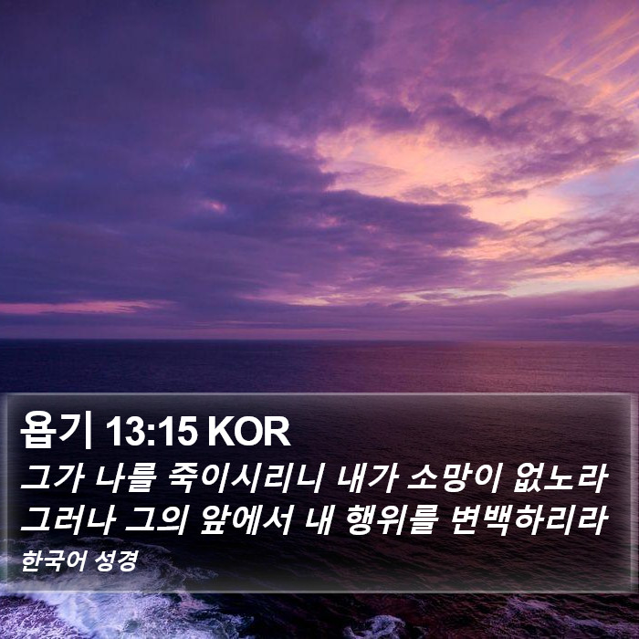 욥기 13:15 KOR Bible Study