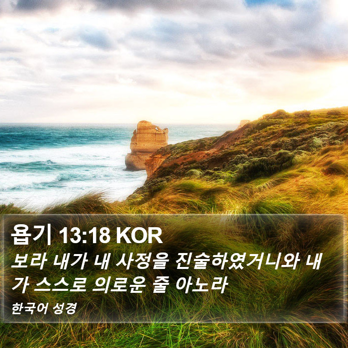 욥기 13:18 KOR Bible Study