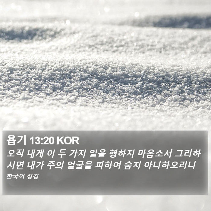 욥기 13:20 KOR Bible Study