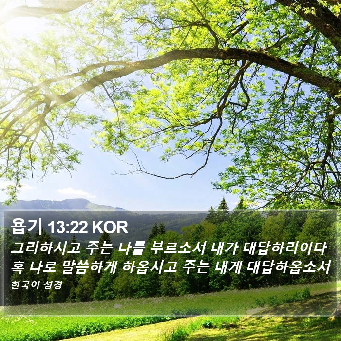 욥기 13:22 KOR Bible Study