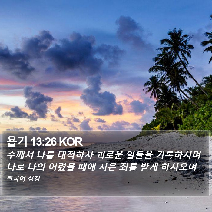 욥기 13:26 KOR Bible Study