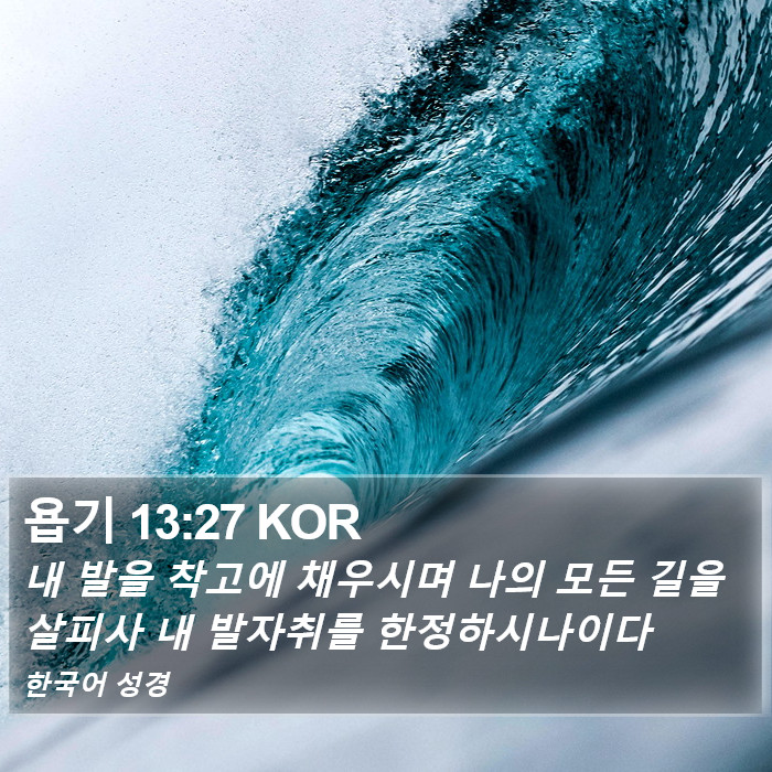 욥기 13:27 KOR Bible Study