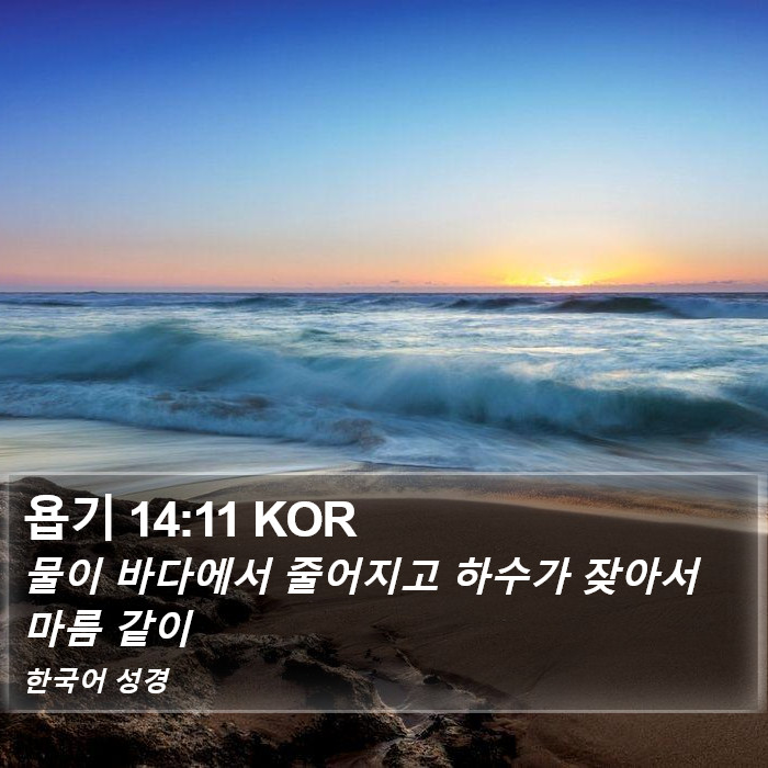 욥기 14:11 KOR Bible Study