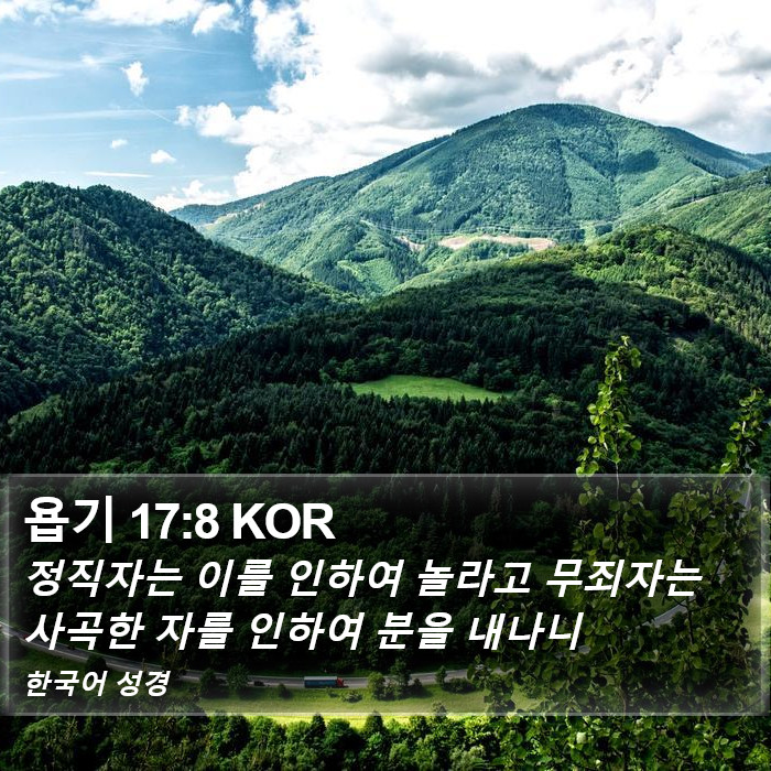 욥기 17:8 KOR Bible Study