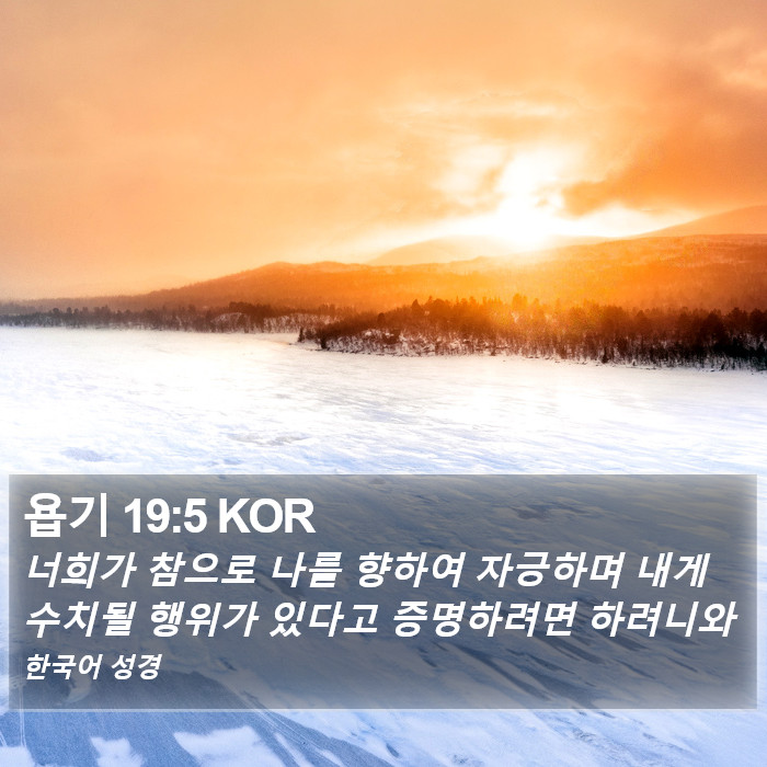 욥기 19:5 KOR Bible Study