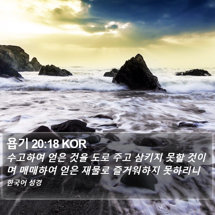 욥기 20:18 KOR Bible Study