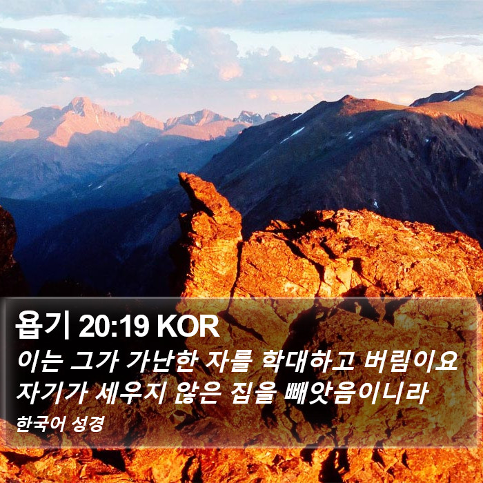 욥기 20:19 KOR Bible Study