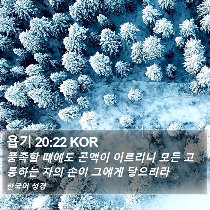 욥기 20:22 KOR Bible Study