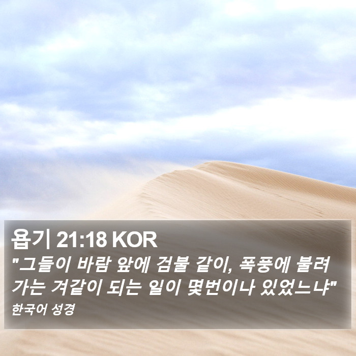 욥기 21:18 KOR Bible Study