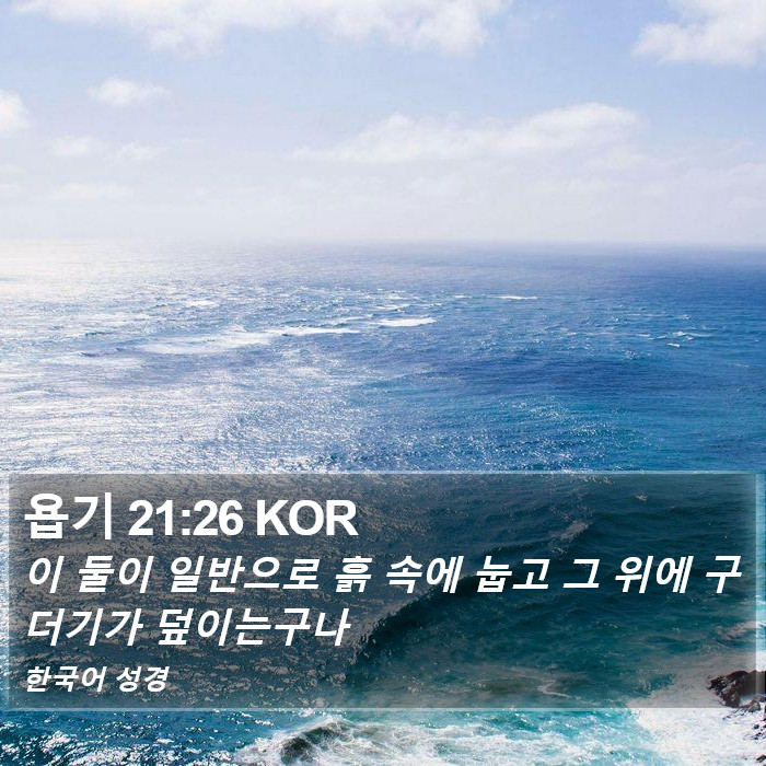욥기 21:26 KOR Bible Study