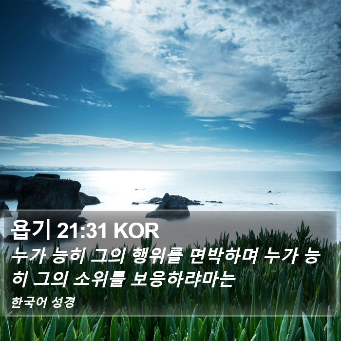 욥기 21:31 KOR Bible Study