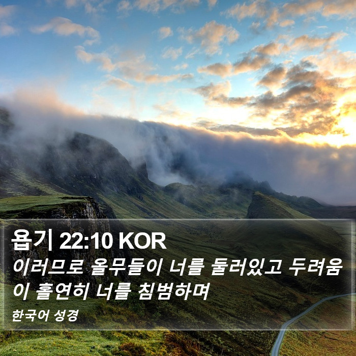 욥기 22:10 KOR Bible Study