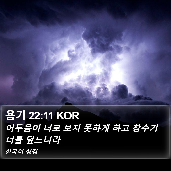 욥기 22:11 KOR Bible Study