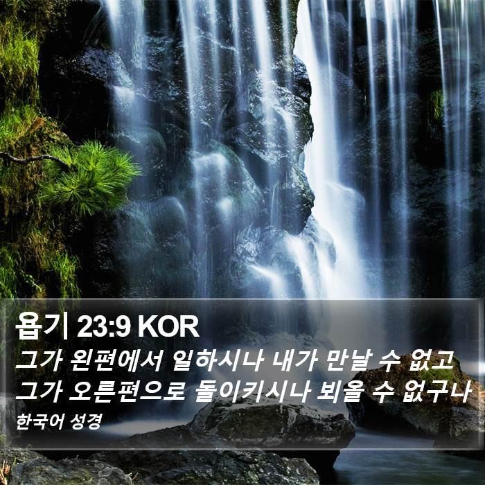 욥기 23:9 KOR Bible Study