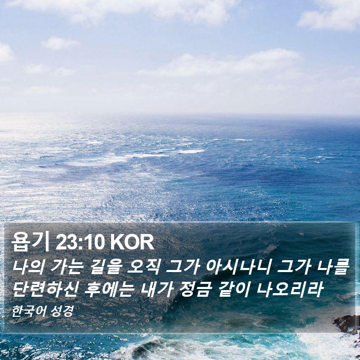 욥기 23:10 KOR Bible Study