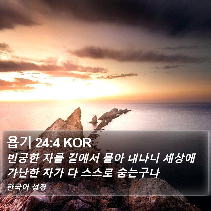 욥기 24:4 KOR Bible Study