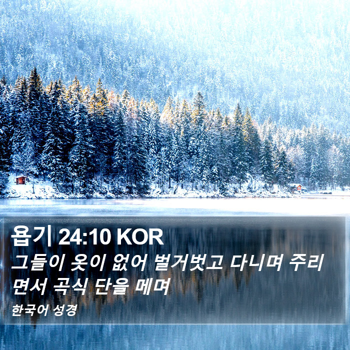 욥기 24:10 KOR Bible Study