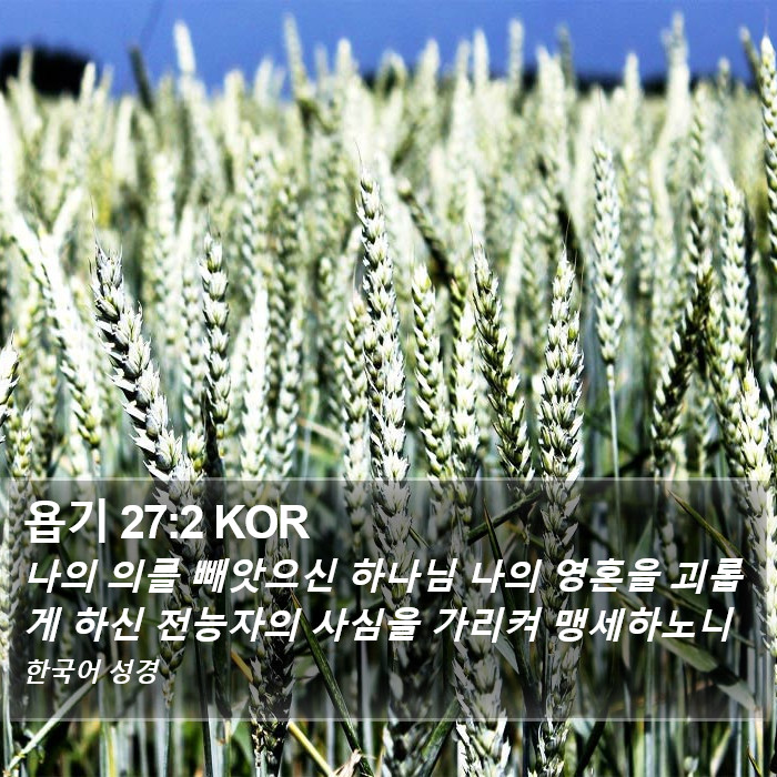 욥기 27:2 KOR Bible Study