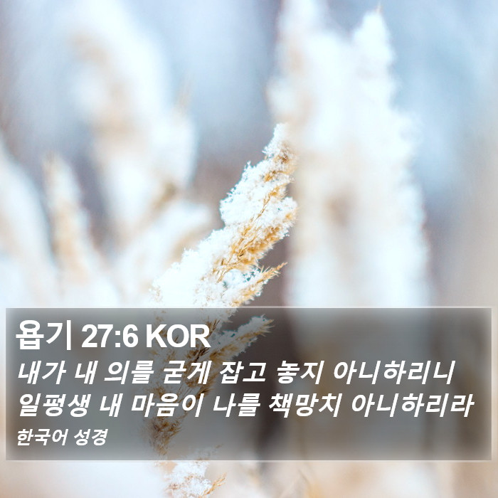 욥기 27:6 KOR Bible Study