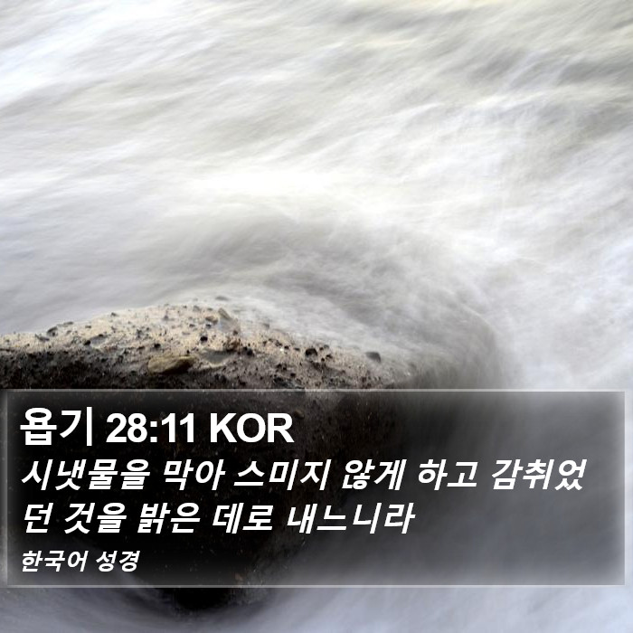 욥기 28:11 KOR Bible Study