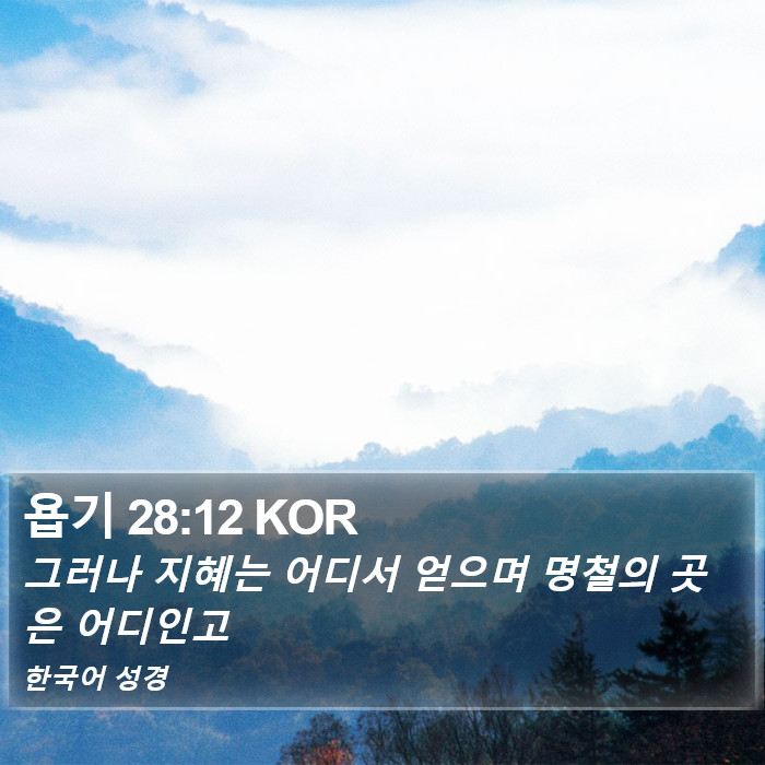 욥기 28:12 KOR Bible Study