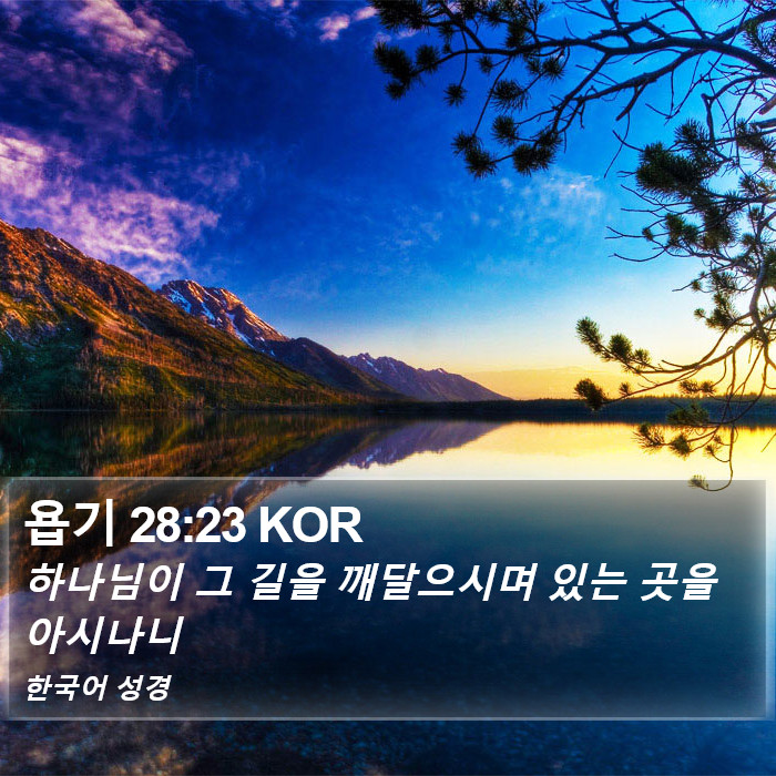 욥기 28:23 KOR Bible Study