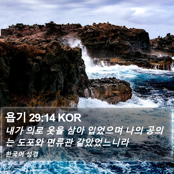 욥기 29:14 KOR Bible Study