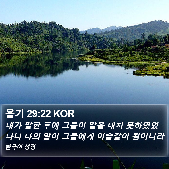 욥기 29:22 KOR Bible Study