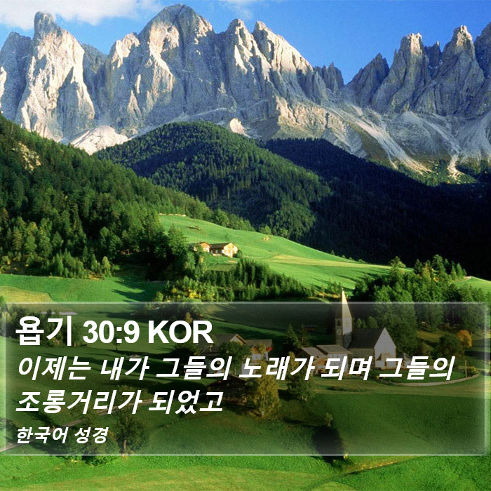 욥기 30:9 KOR Bible Study