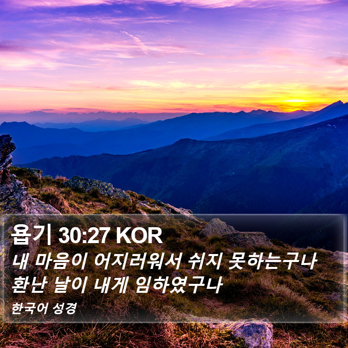 욥기 30:27 KOR Bible Study