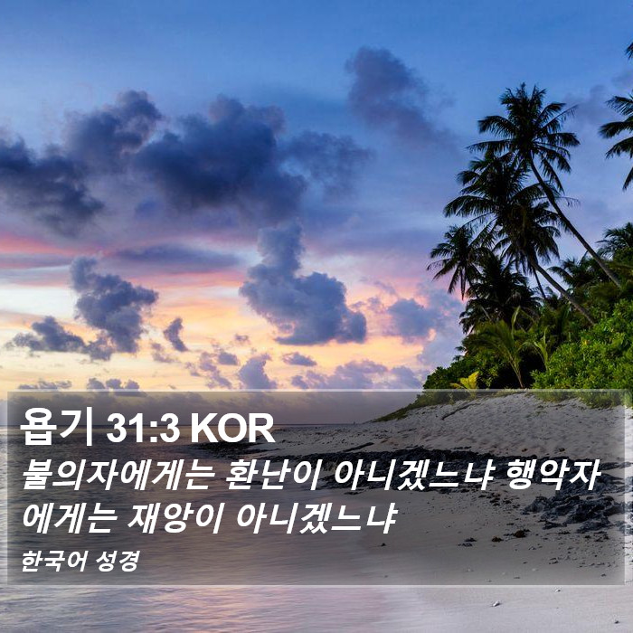 욥기 31:3 KOR Bible Study