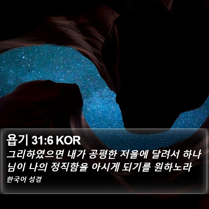 욥기 31:6 KOR Bible Study