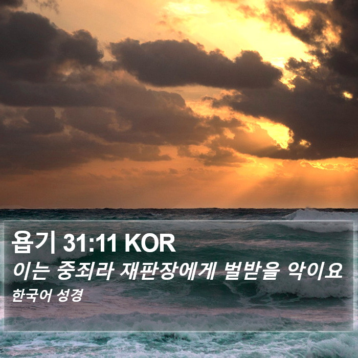 욥기 31:11 KOR Bible Study