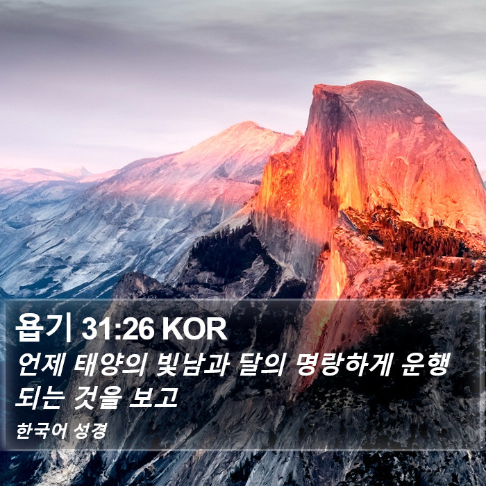 욥기 31:26 KOR Bible Study