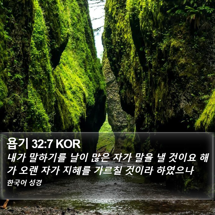 욥기 32:7 KOR Bible Study