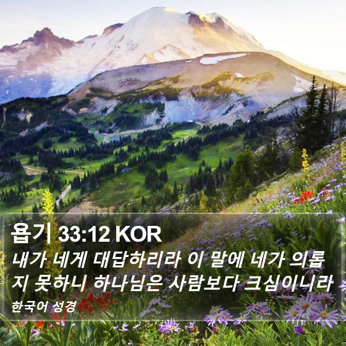 욥기 33:12 KOR Bible Study