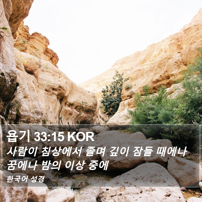 욥기 33:15 KOR Bible Study