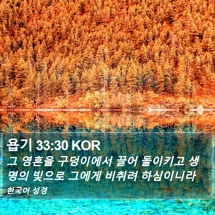 욥기 33:30 KOR Bible Study