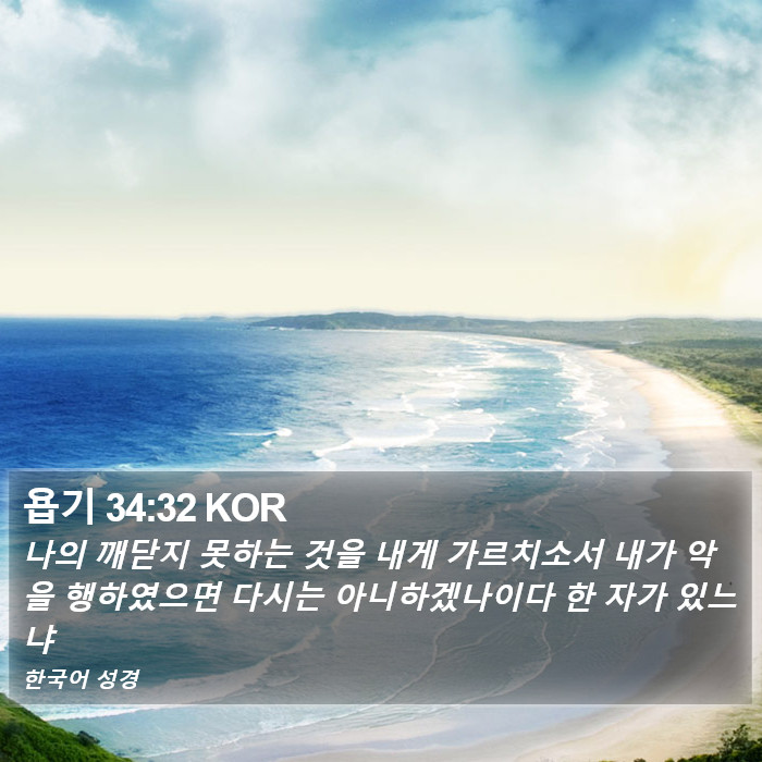 욥기 34:32 KOR Bible Study