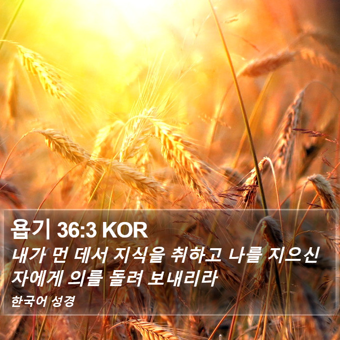 욥기 36:3 KOR Bible Study