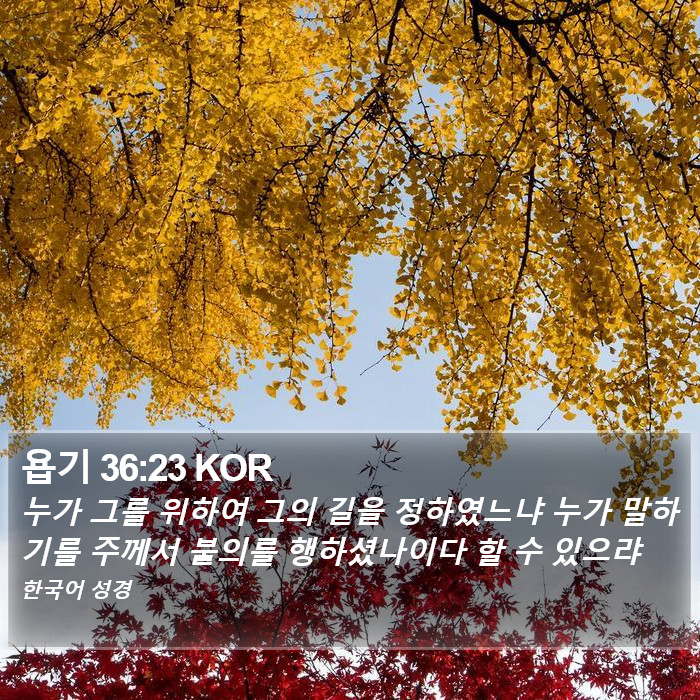 욥기 36:23 KOR Bible Study