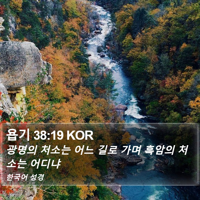 욥기 38:19 KOR Bible Study