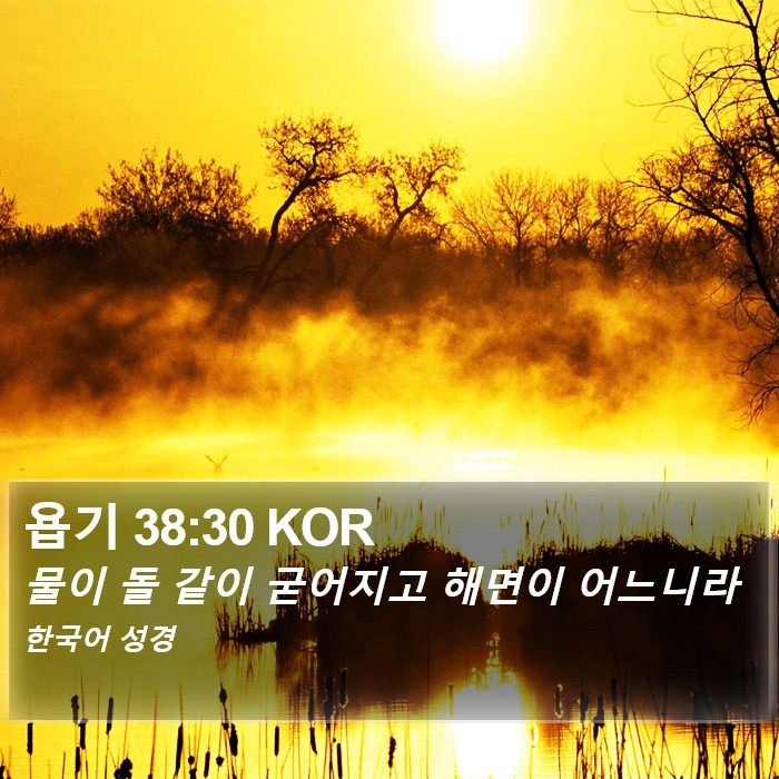욥기 38:30 KOR Bible Study