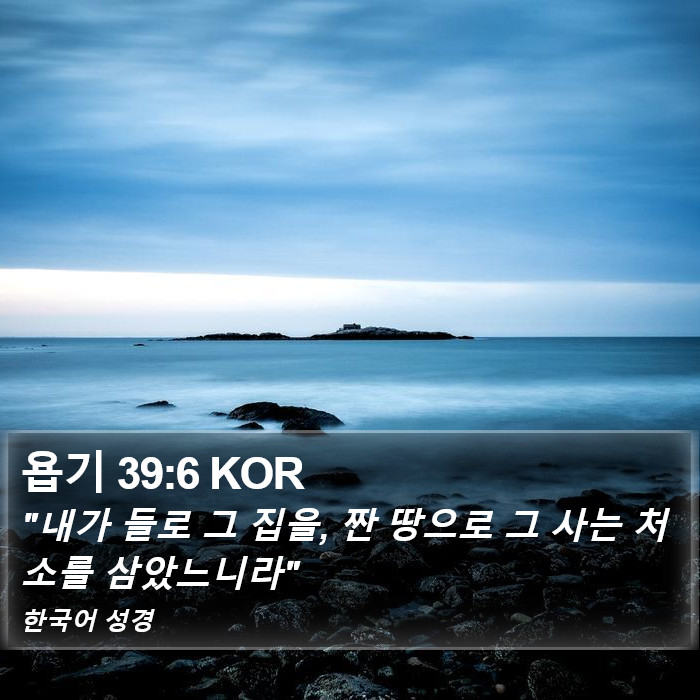 욥기 39:6 KOR Bible Study