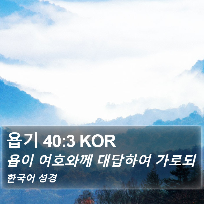 욥기 40:3 KOR Bible Study