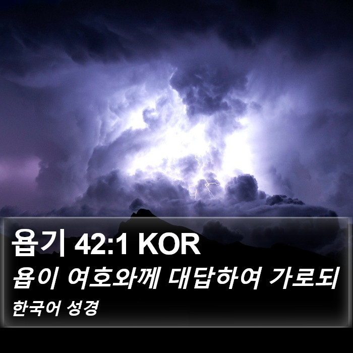 욥기 42:1 KOR Bible Study