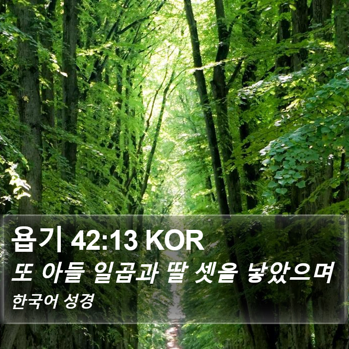 욥기 42:13 KOR Bible Study