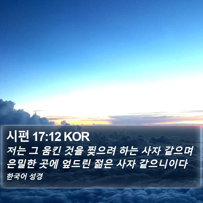 시편 17:12 KOR Bible Study