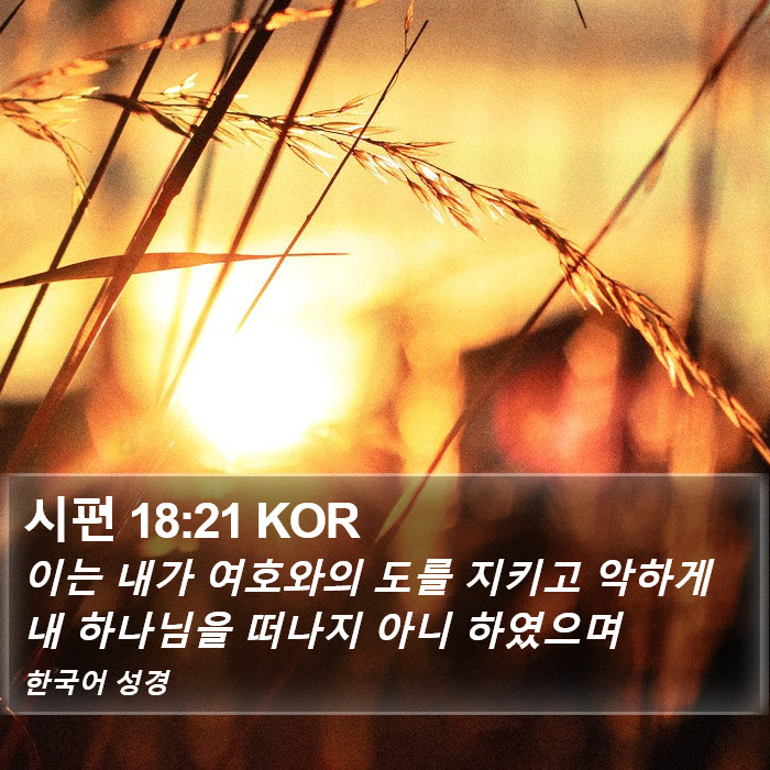 시편 18:21 KOR Bible Study